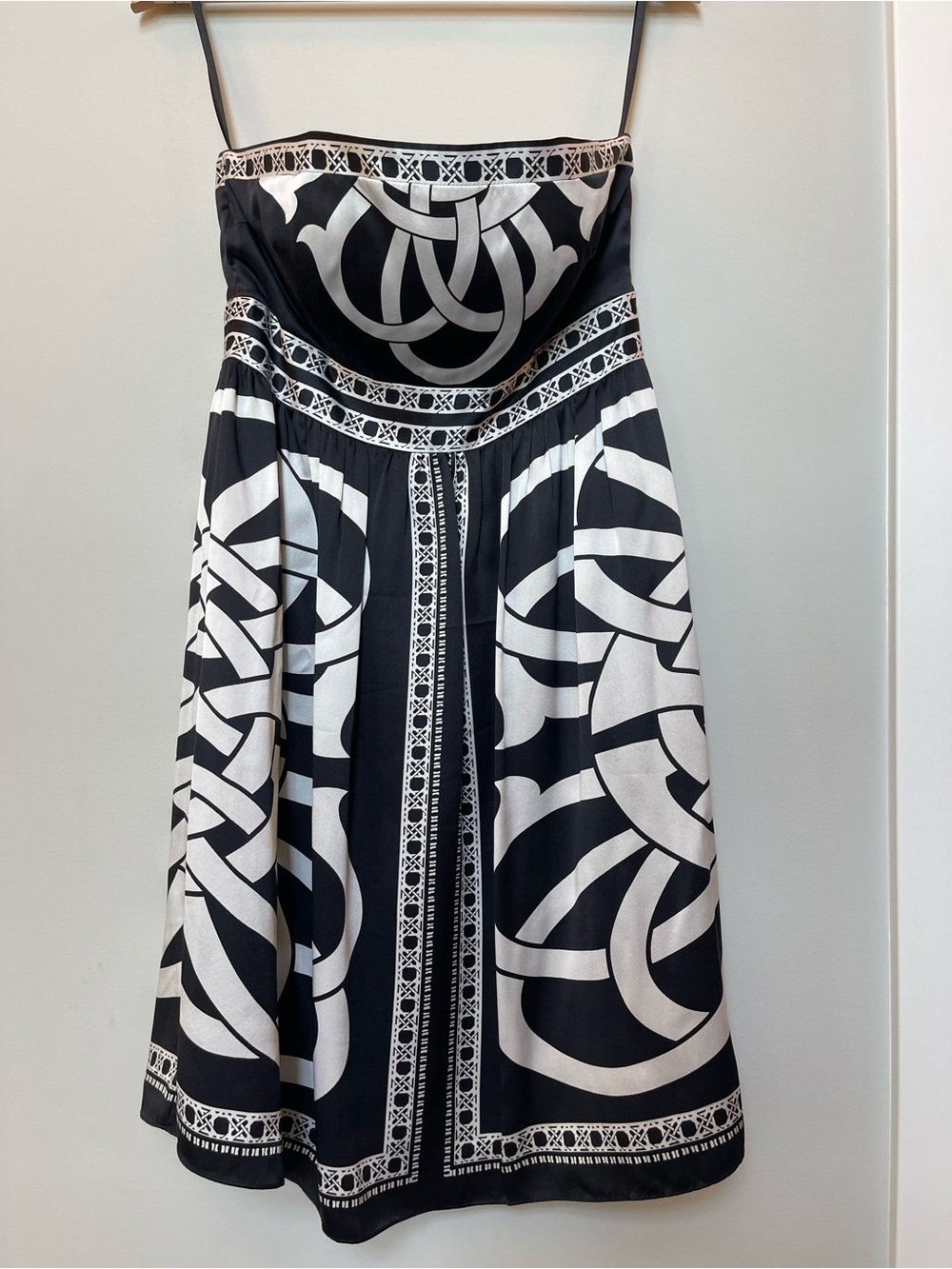 White House Black Market Black & White Printed Skater Skirt